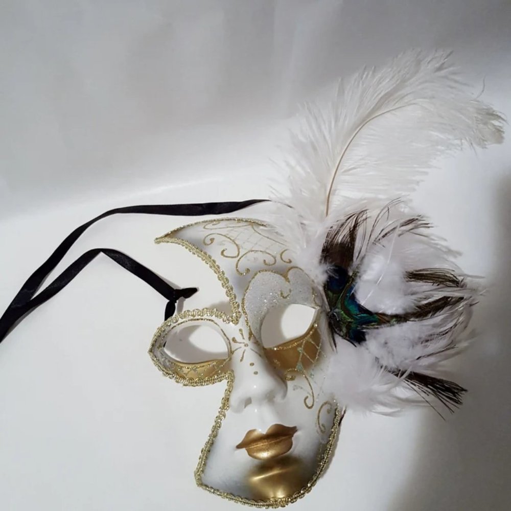 Venetian Art Mask Canvas Base Vintage Unused face  9" X 6" Wall Decor Halloween